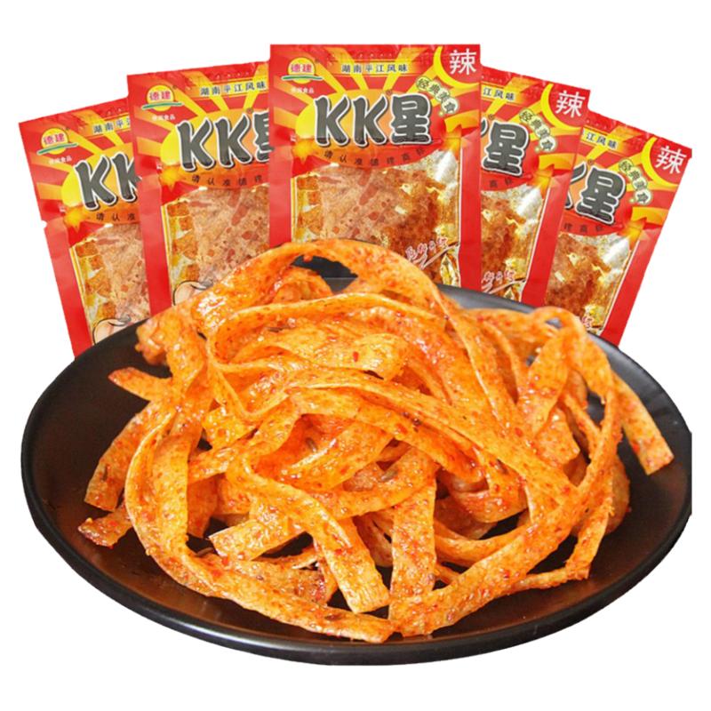 湖南麻辣零食kk星辣条超辣变态巨辣辣片80后怀旧香辣麻辣面筋小吃