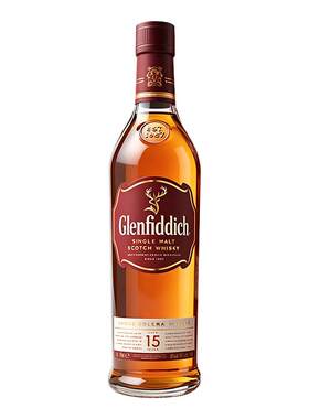 【官方正品】格兰菲迪15年 单一麦芽威士忌 原瓶进口 1000ml 无盒