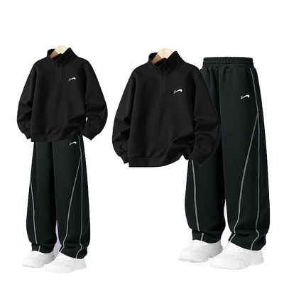 贵人鸟童装男童加绒套装秋季儿童拉链户外上衣中大童秋装运动裤子