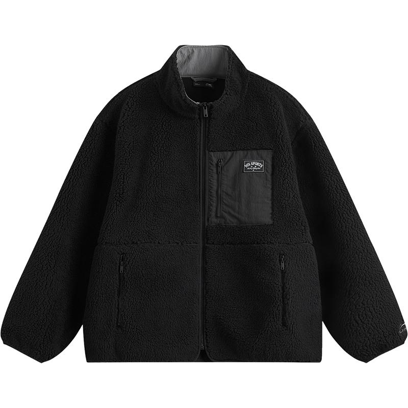 李宁情侣复古羊羔绒外套