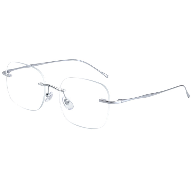 蔡司镜片超轻纯欲无边框防蓝光纯钛腿眼镜专业配镜高智感显脸小女