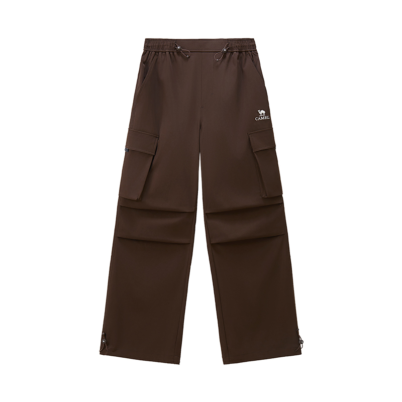 骆驼山海加绒工装裤女装2025冬新款卡其色抗寒登山防风软壳冲锋裤