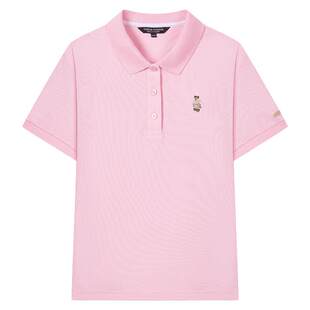 简约粉色短袖 松弛感T恤 夏季 POLO衫 凉感 TeenieWeenie小熊女装