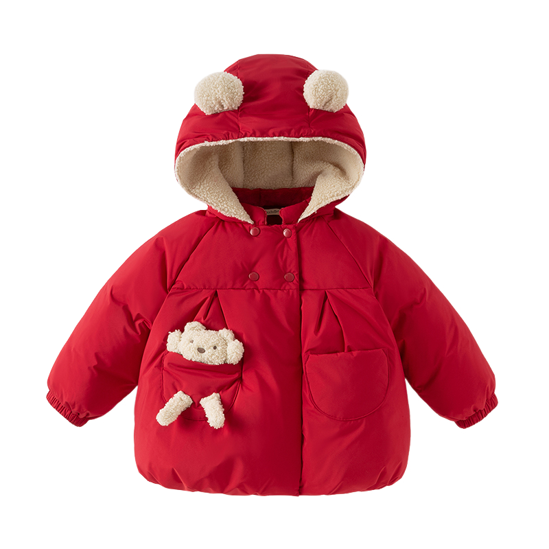 戴维贝拉女童抗菌防水羽绒服