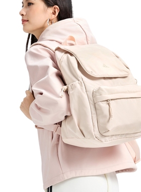 adidas阿迪达斯粉色翻盖学生书包2026春女大容量双肩背包 IA6125