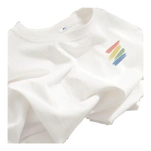 t恤男2025新款 重磅纯棉体恤男款 夏季 青少年男士 白色半袖 回力短袖