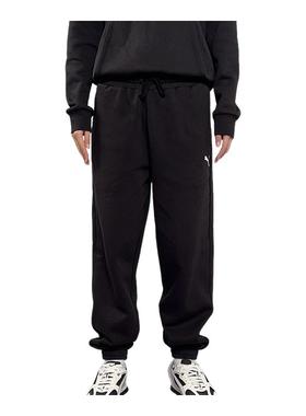 PUMA彪马宽松直筒收口卫裤冬男抽绳运动舒适针织长裤 693575-01