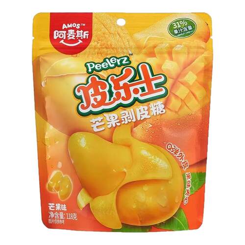 Peelerz皮乐士芒果樱花剥皮软糖QQ糖橡皮糖阿麦斯七夕情人节糖果