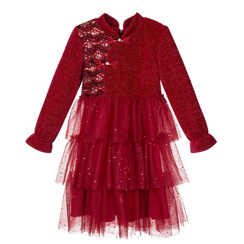 富罗迷公主裙女童连衣裙2025冬季新款好看洋气红色周岁女宝礼服裙,童装/婴儿装/亲子装,连衣裙,淘宝优惠券,粉丝福利购,淘宝优惠卷