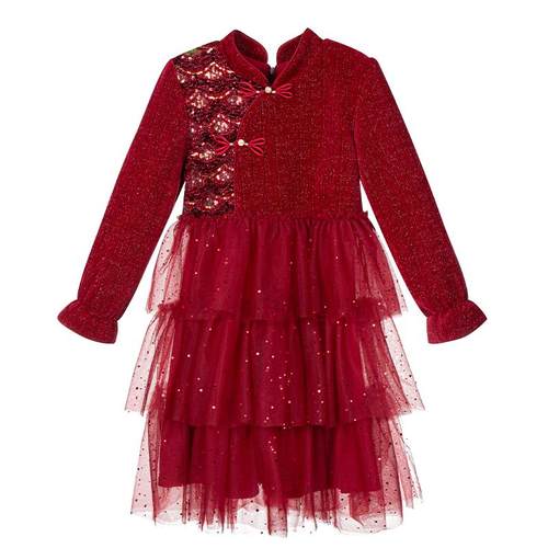 富罗迷公主裙女童连衣裙2025秋冬新款高级好看洋气周岁女宝礼服裙