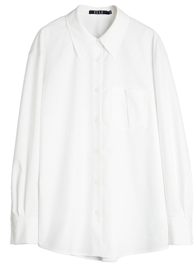 ELLE白色高级感宽松长袖衬衫女2025秋季新款通勤风气质小众上衣