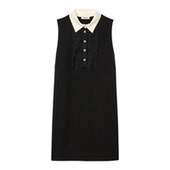 末6折SANDRO2025秋季 甜美压褶无袖 新款 季 女装 法式 黑色短款 连衣裙