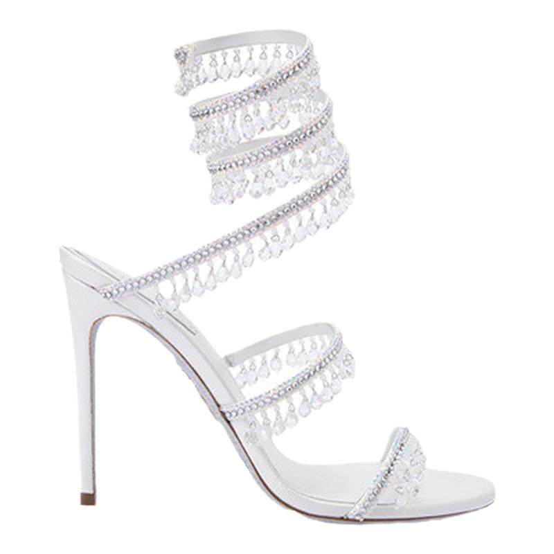 【礼物】RENE CAOVILLA CHANDELIER系列水钻绑带女士高跟凉鞋,女鞋,时装凉鞋,淘宝优惠券,粉丝福利购,淘宝优惠卷