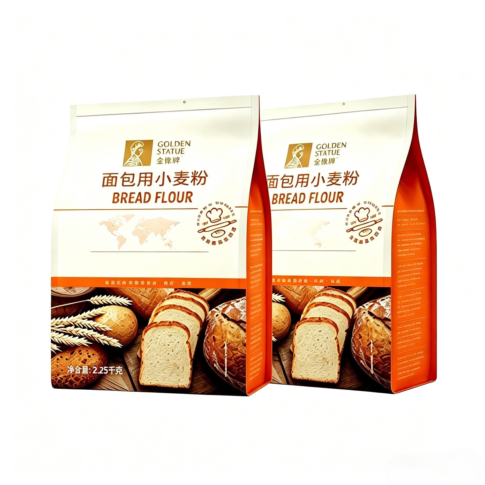 金像牌高筋面粉2.25kg*2面包粉吐司粉家用面包烘焙原料专用粉9斤