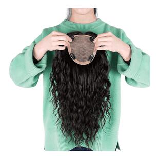 美禾 假发女卷发片 隐形无痕大波浪卷发假发片 头顶补发真发发片