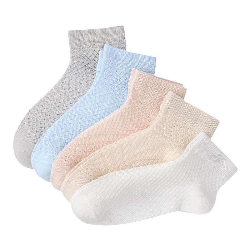 女童袜子夏季薄款儿童男孩网眼袜宝宝童袜短袜纯色春秋季学生棉袜