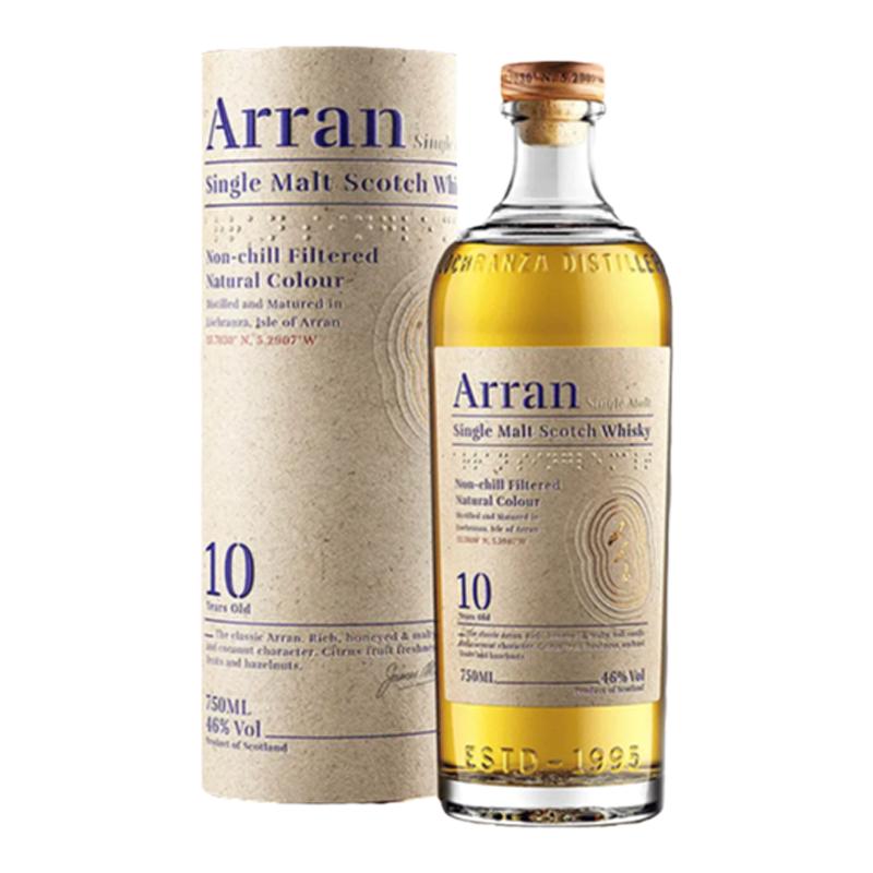 艾伦10年单一麦芽威士忌礼盒装Arran10YearOldWhisky进口洋酒送礼