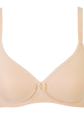 古今文胸小胸聚拢无钢圈显大A-B杯光面无痕一片式透气8mm舒适内衣