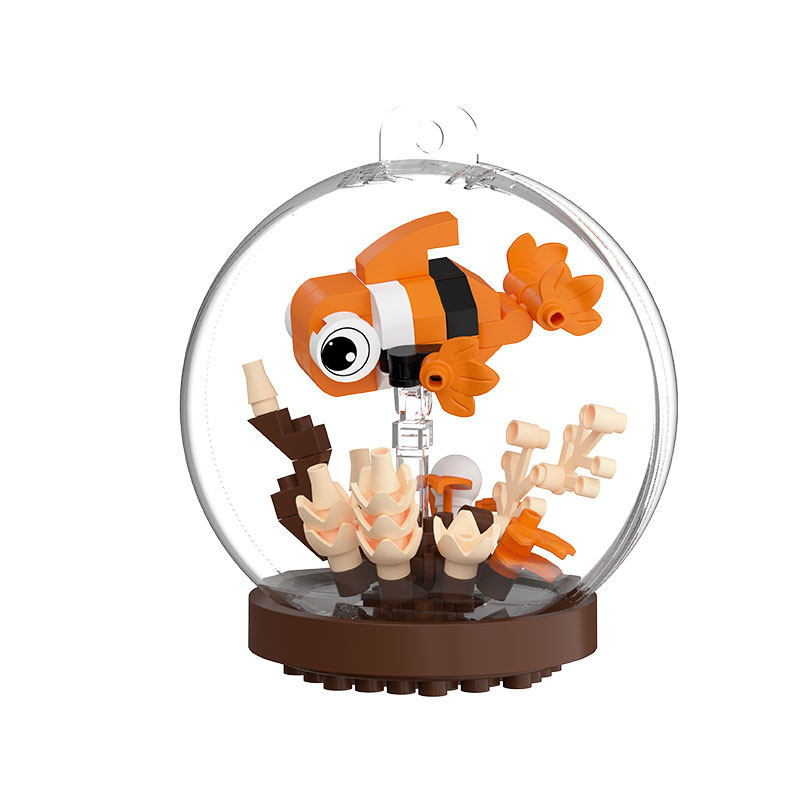 潮乐创萌趣海洋积木微颗粒拼装玩具益智摆件男孩女孩创意生日礼物