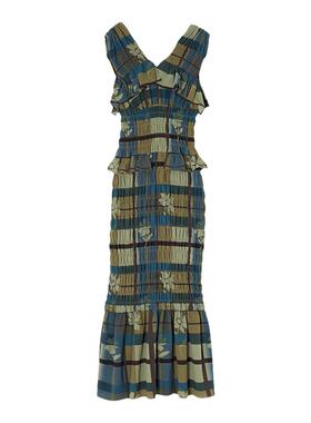 MOUSSY 春季新品法式设计感荷叶边重工连衣裙女010HAH33-5061