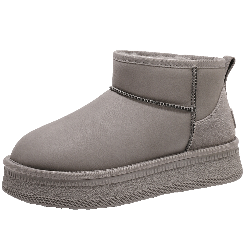 厚底雪地靴百丽女款加绒棉鞋毛毛