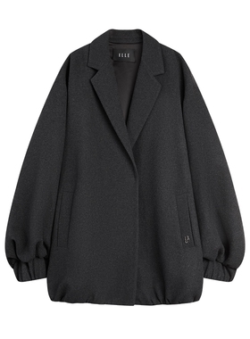 【山羊绒】ELLE法式老钱风西装毛呢外套女2025冬季新款休闲大衣