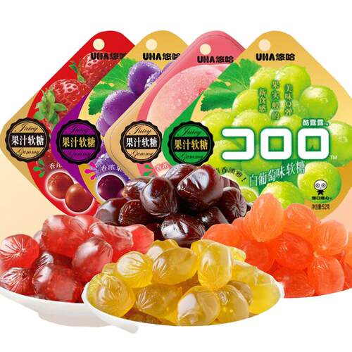 悠哈果汁软糖52g*6包网红零食