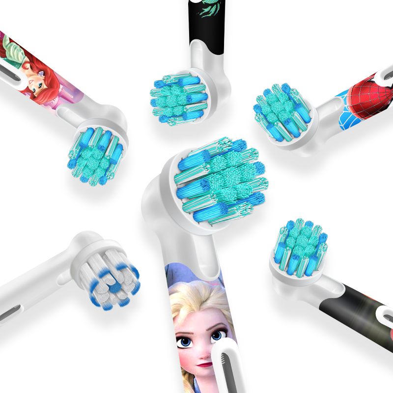 德国博朗OralB/欧乐B儿童电动牙刷头D12 比软毛通用替换刷头 D100