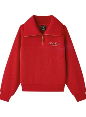 Skechers斯凯奇新年款马年限定女子半开领休闲宽松卫衣 L126W007