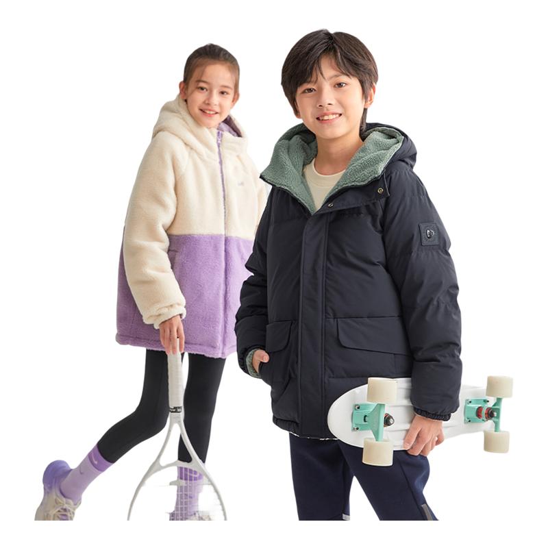 水孩儿儿童羽绒服双面穿三防男童宝宝女童外套秋冬装大童保暖上衣