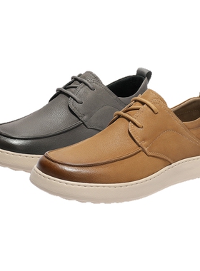 森达休闲皮鞋男秋季新款商场同款厚底商务简约通勤休闲鞋1YD01CM5