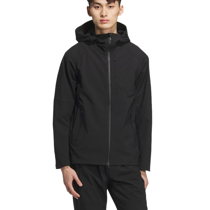 adidas阿迪达斯冬季新款运动休闲连帽外套男抓绒梭织夹克 KA1218