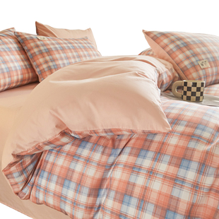 无印良品纯棉四件套全棉床上用品学生宿舍三件套床品被套