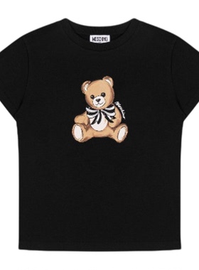 【特惠返场】Moschino/莫斯奇诺 儿童泰迪熊印花短袖T恤