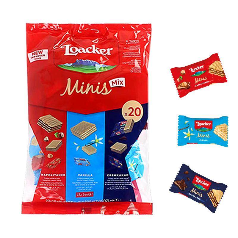 意大利进口Loacker莱家榛子味威化饼干大袋装送礼零食200g 20小包