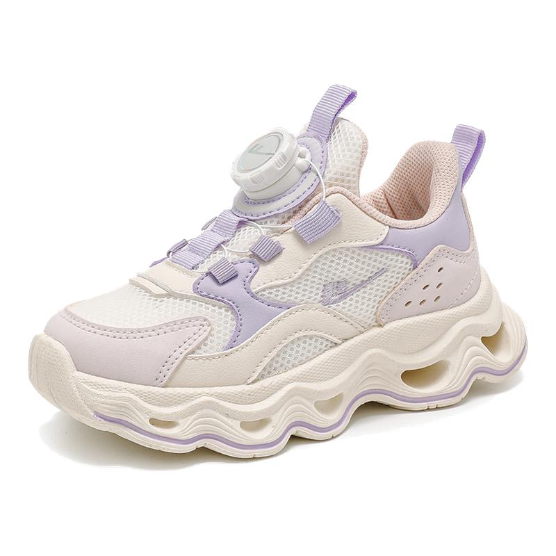 回力童鞋儿童纽扣运动鞋2025秋季新款休闲轻便皮面防水女大童鞋子