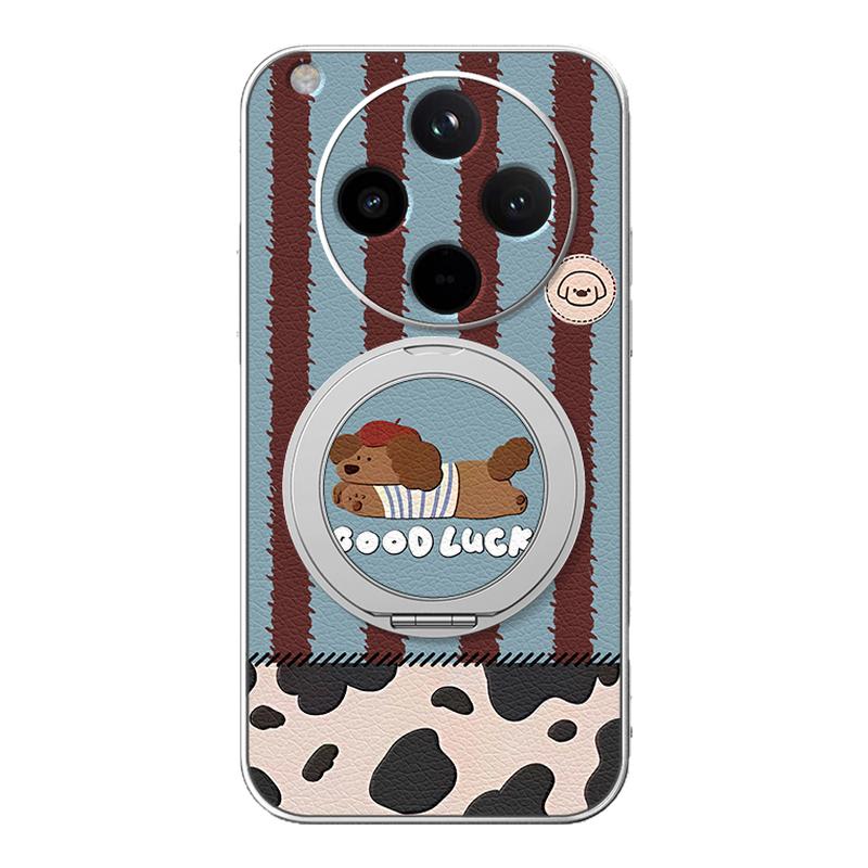 适用OPPOFindx8手机壳findx9pro新款findx7/6/5/3保护套OPPOA6Pro磁吸支架外壳防摔卡通可爱高级感条纹狗狗