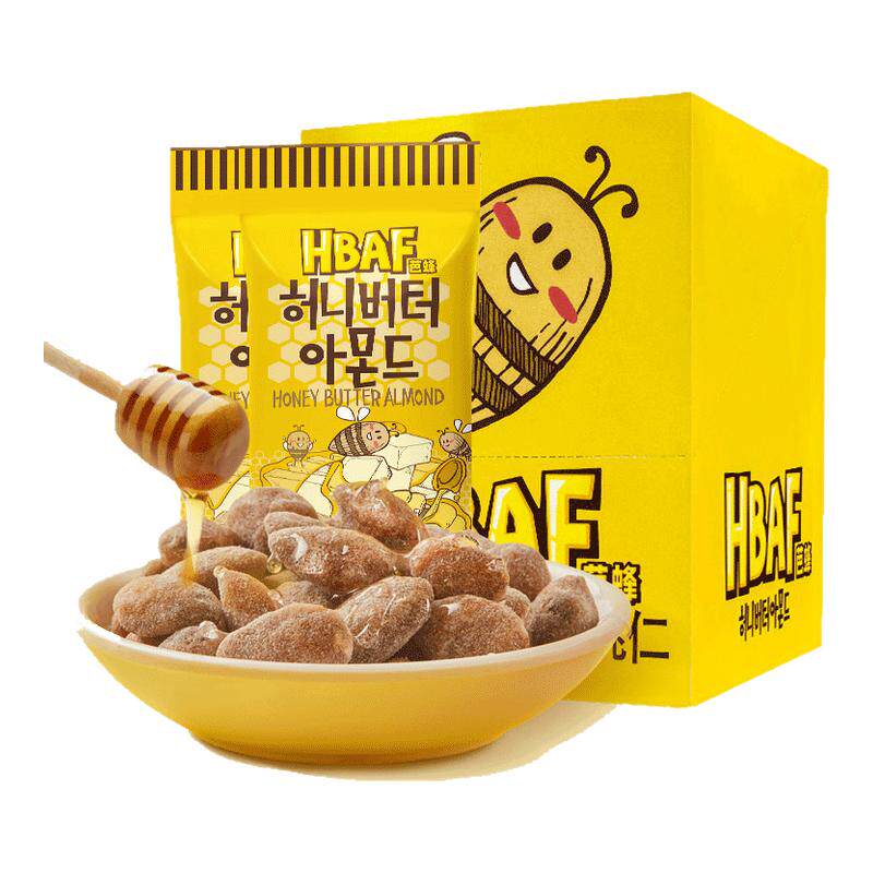 韩国芭蜂原汤姆农场蜂蜜黄油扁桃仁芥末杏仁味混合坚果年货礼盒装