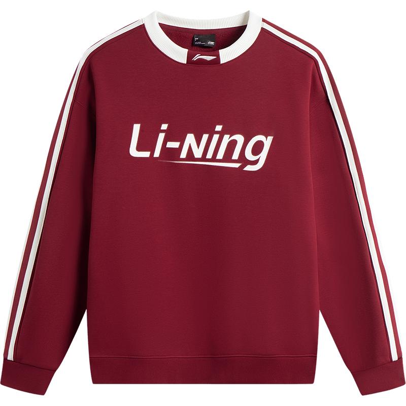 李宁情侣复古卫衣加绒上衣