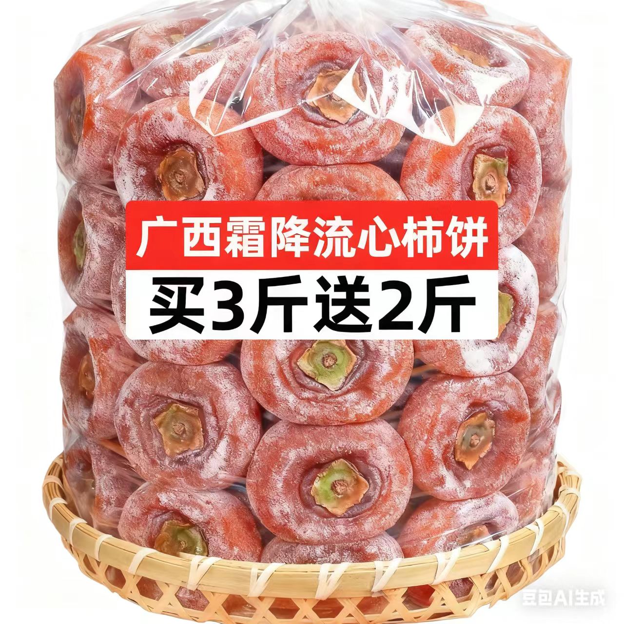 特产级柿子饼霜降流心吊柿饼零食广西单个小包装非富平柿饼旗舰店