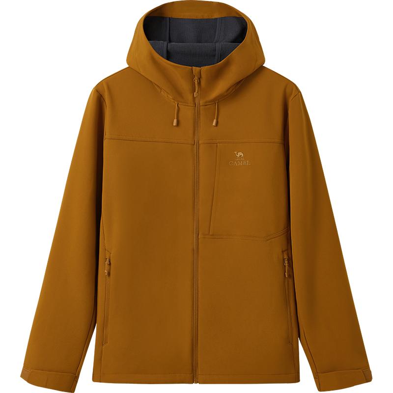 骆驼男装软壳衣外套男2025年春秋新款防风防泼水夹克运动服男