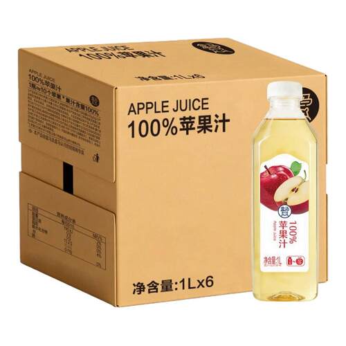 盒马 100%苹果汁 1L*6瓶