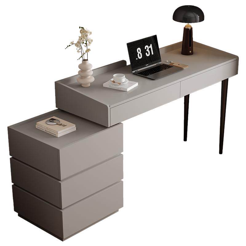 意式岩板电脑桌子台式家用书桌卧室写字桌实木办公桌工作台可定制