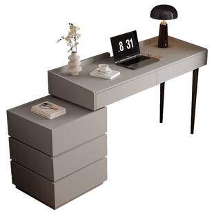 意式岩板电脑桌子台式家用书桌卧室写字桌实木办公桌工作台可定制