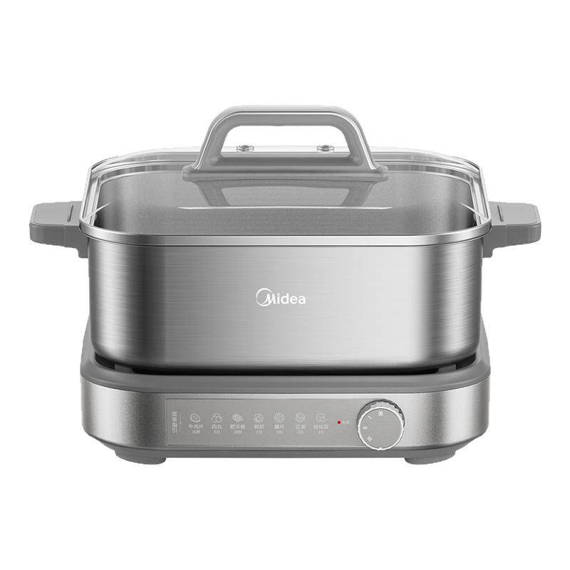 美的电热火锅0涂层不锈钢家用分体式7L升大容量电煮锅2026年新款