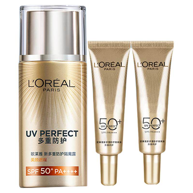 欧莱雅匀净保湿防晒隔离素颜霜遮瑕面部轻薄水润防晒乳SPF50+美颜