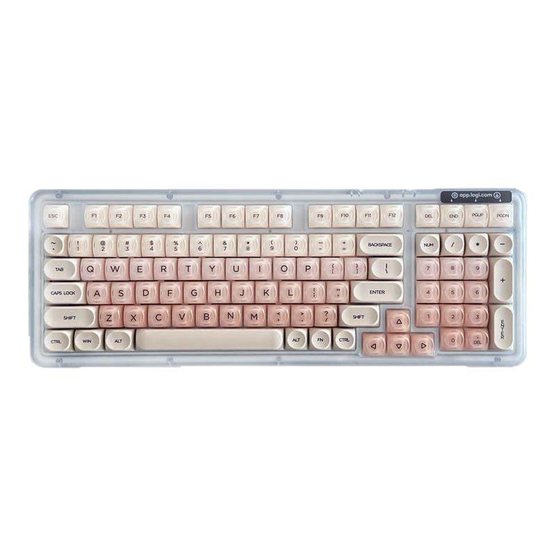 罗技k98m粉底液无线蓝牙静音机械键盘高颜值热插拔女生办公麻将音