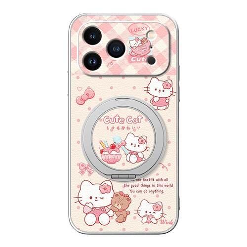 适用苹果17手机壳iphone15ProMax/苹果16/14新款13磁吸支架xs挂绳11/12女款16plus卡通小羊皮air可爱猫咪爆款