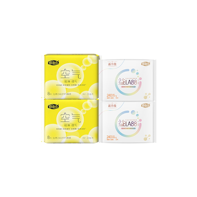 自由点空气卫生巾240mm超薄透气益生菌日用夜用组合装姨妈巾正品