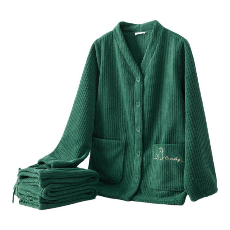 【松绒-男款】伊维斯情侣睡衣冬季加绒加厚保暖可外穿家居服套装